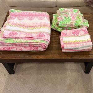 Lilly Pulitzer Pink and Green Floral Quilts